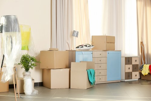 Professional removalists preparing for a house move